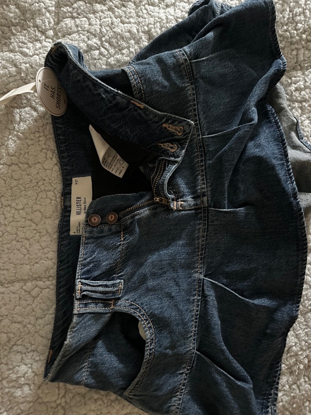 Low Rise Mini skirt with shorts underneath